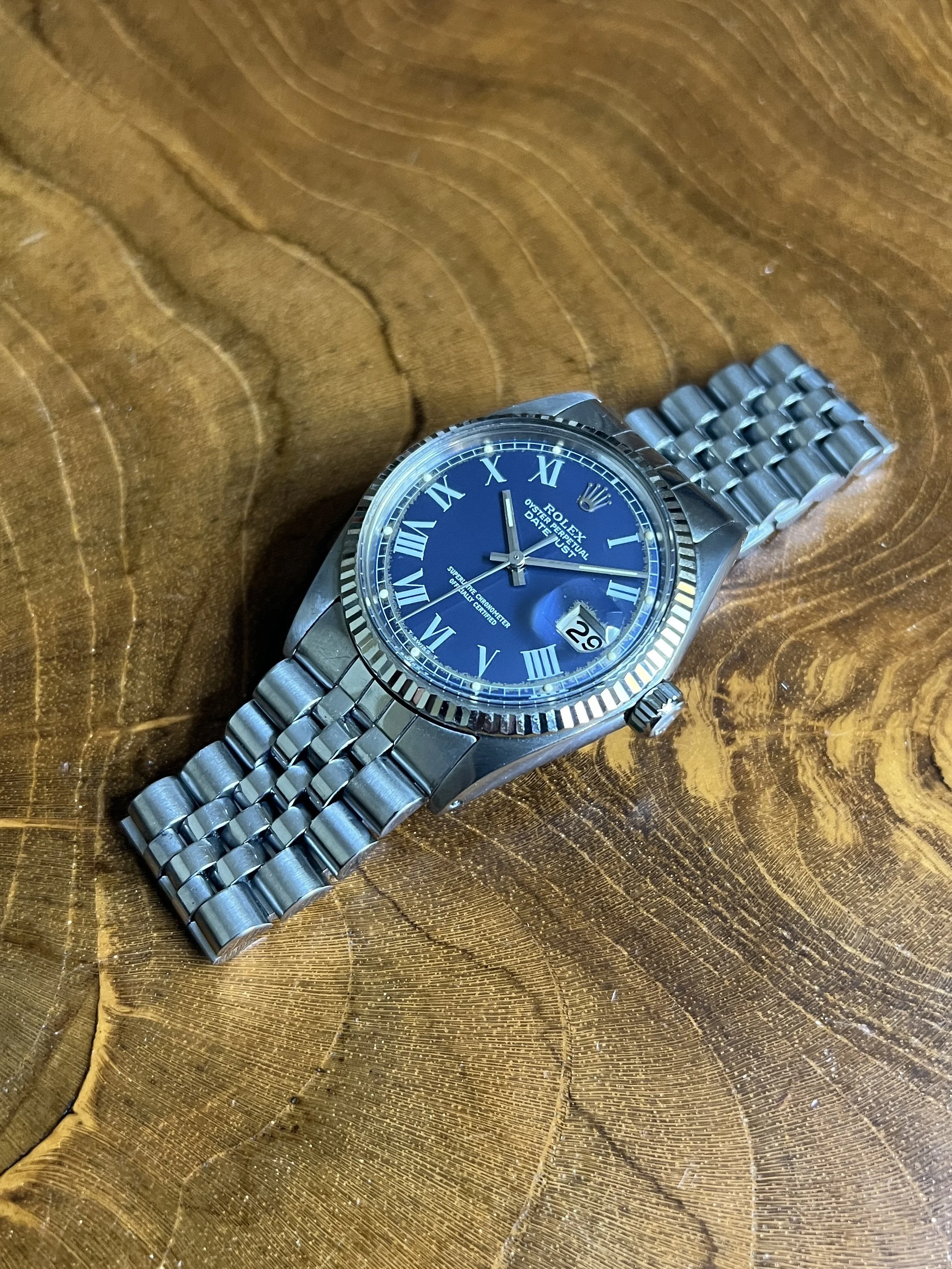 オールドブルー 1972 Rolex Datejust 1601 Blue 